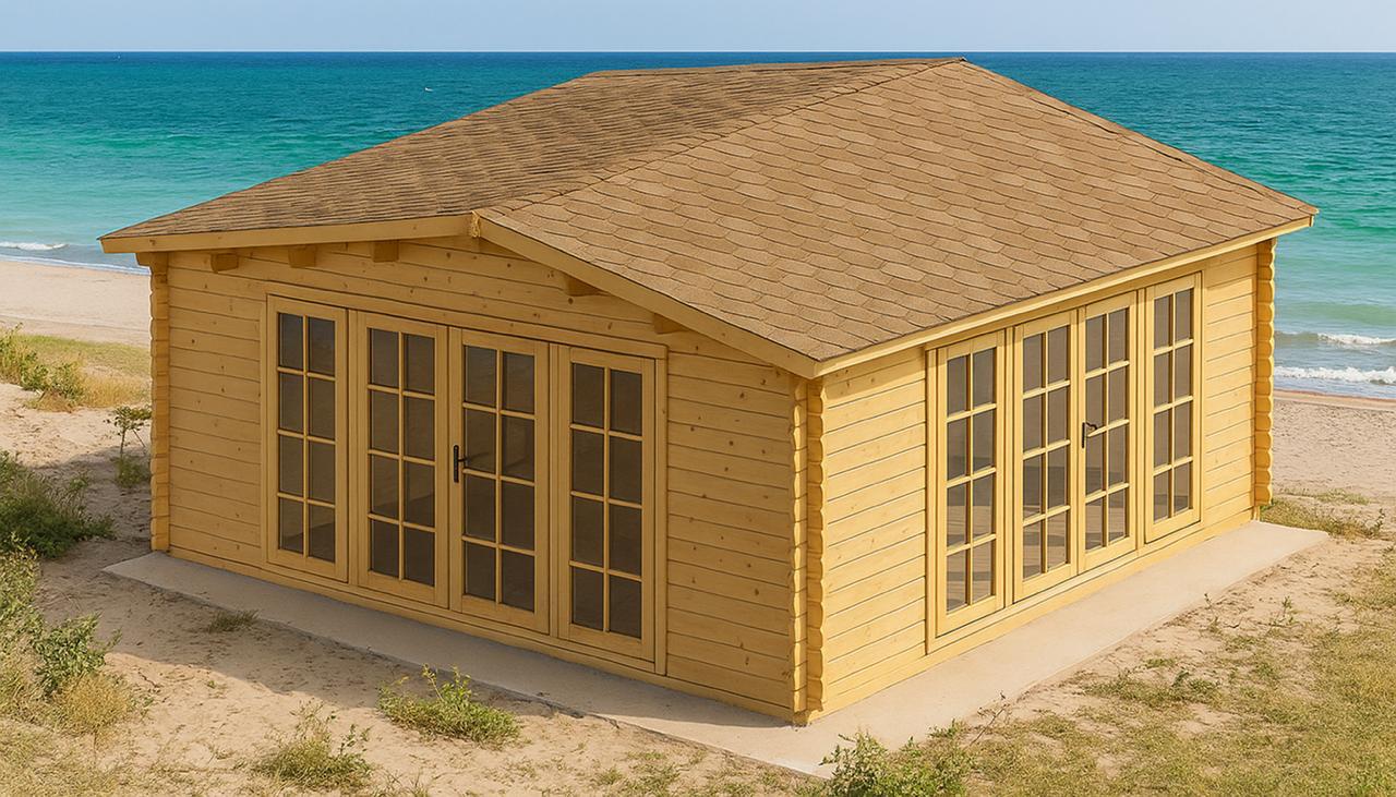 ხის სახლი Nikoloz - ფოტო 1. დიდი ფანჯრები იატაკამდე, მთლიანად შუშის ორმაგი კარი ავსებს სითბოთი, სინათლითა და სიმყუდროვით; შესანიშნავი პავილიონი დასასვენებლად და მეგობრებთან შესახვედრად - ასევე შეიძლება გამოიყენოთ, როგორც სავაჭრო პავილიონი