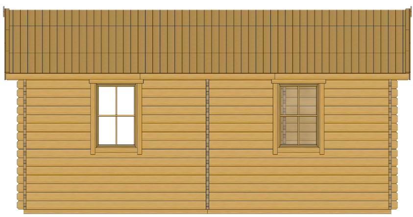 ხის სახლი Timur - ფოტო 6. კლასიკური ფორმა; ორი საძინებელი; 21 კვ.მ. უზარმაზარი მისაღები; სათავსი სააბაზანო ოთახისთვის