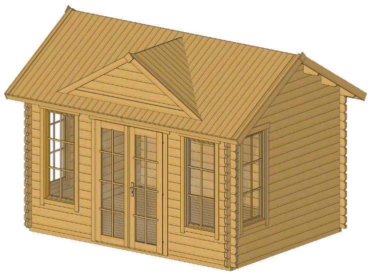 ხის სახლი Mamuka - ფოტო 2. ნათელი ოთახი დიდი ფანჯრებით და ორმაგი კარით; იდეალური ადგილი ბაღში ფინჯანი ჩაის მისართმევად